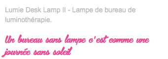 Lumie Desk Lamp II - Lampe de bureau de luminothérapie. Un bureau sans lampe c ' est comme une journée sans soleil