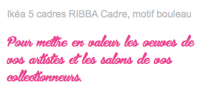 Ikéa 5 cadres RIBBA Cadre, motif bouleau Pour mettre en valeur les oeuves de vos artistes et les salons de vos collectionneurs.