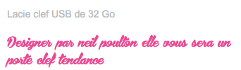 Lacie clef USB de 32 Go Designer par neil poulton elle vous sera un porte clef tendance